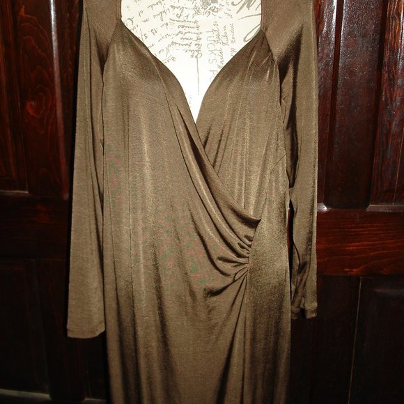 Brylane Woman Dresses & Skirts - Chocolate Brown mid length dress
